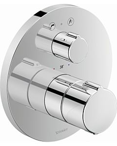 Duravit C.1 Unterputz Wannenthermostat  C15200014010, chrom, rund, Ab- und Umstellventil