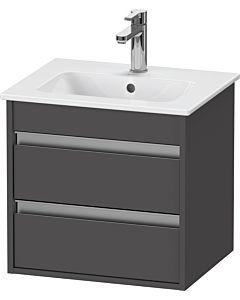 Duravit Ketho Waschtisch-Unterschrank KT644404949 50x41,2x48cm, 2 Schubkästen, wandhängend, graphit matt
