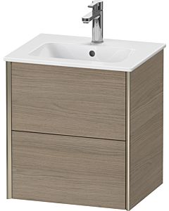 Duravit XViu Waschtisch-Unterschrank XV43150B135 51x42x56cm, 2 Schubkästen, wandhängend, champagner matt, Eiche terra