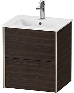 Duravit Meuble sous-vasque XViu XV43150B169 51x42x56cm, 2 tiroirs, suspendu, champagne mat, noyer brossé