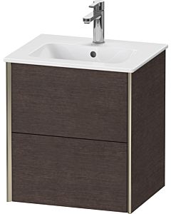 Duravit XViu Waschtisch-Unterschrank XV43150B172 51x42x56cm, 2 Schubkästen, wandhängend, champagner matt, eiche dunkel gebürstet
