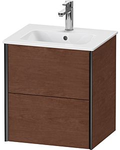 Duravit Meuble sous-vasque XViu XV43150B213 51x42x56cm, 2 tiroirs, suspendu, noir mat, noyer américain