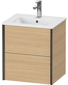 Duravit Meuble sous-vasque XViu XV43150B230 51x42x56cm, 2 tiroirs, suspendu, noir mat, chêne naturel