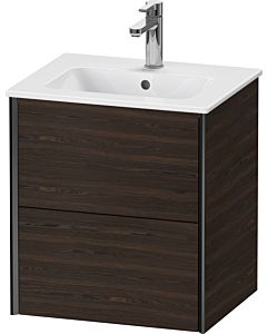 Duravit XViu Waschtisch-Unterschrank XV43150B269 51x42x56cm, 2 Schubkästen, wandhängend, schwarz matt, nussbaum gebürstet