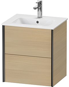 Duravit Meuble sous-vasque XViu XV43150B271 51x42x56cm, 2 tiroirs, suspendu, noir mat, chêne méditerranéen