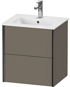 Duravit Meuble sous-vasque XViu XV43150B290 51x42x56cm, 2 tiroirs, suspendu, noir mat, flanelle gris soie mat