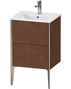 Duravit Meuble sous-vasque XViu XV44590B113 51x42x59,4cm, 2 coulissants, debout, champagne mat, noyer américain