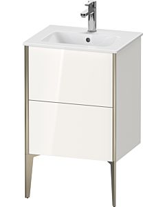 Duravit XViu Waschtisch-Unterschrank XV44590B122 51x42x59,4cm, 2 Auszüge, stehend, champagner matt, weiß hochglanz