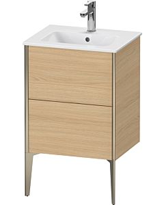Duravit Meuble sous-vasque XViu XV44590B130 51x42x59,4cm, 2 coulissants, debout, champagne mat, chêne naturel