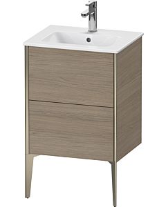Duravit Meuble sous-vasque XViu XV44590B135 51x42x59,4cm, 2 coulissants, debout, champagne mat, chêne terra