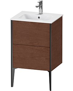 Duravit Meuble sous-vasque XViu XV44590B213 51x42x59,4cm, 2 coulissants, debout, noir mat, noyer américain