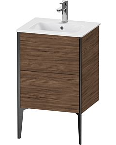 Duravit XViu Waschtisch-Unterschrank XV44590B221 51x42x59,4cm, 2 Auszüge, stehend, schwarz matt, nussbaum dunkel