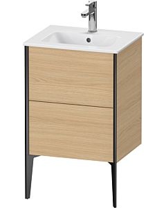 Duravit Meuble sous-vasque XViu XV44590B230 51x42x59,4cm, 2 coulissants, debout, noir mat, chêne naturel