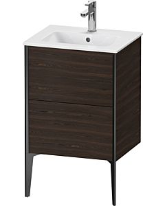Duravit Meuble sous-vasque XViu XV44590B269 51x42x59,4cm, 2 coulissants, debout, noir mat, noyer brossé