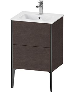 Duravit Meuble sous-vasque XViu XV44590B272 51x42x59,4cm, 2 coulissants, debout, noir mat, chêne foncé brossé