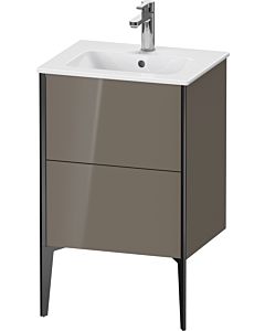 Duravit XViu Waschtisch-Unterschrank XV44590B289 51x42x59,4cm, 2 Auszüge, stehend, schwarz matt, flannel grey hochglanz