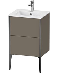 Duravit Meuble sous-vasque XViu XV44590B290 51x42x59,4cm, 2 coulissants, debout, noir mat, flanelle gris soie mat