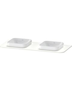 console de lavabo Duravit Happy D.2 Plus HP032KB3636 130x55cm, avec 2 découpes, blanc