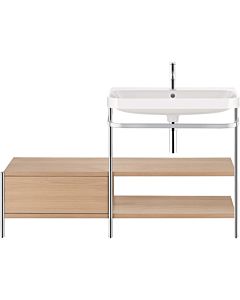 Duravit Happy D.2 Plus Möbelwaschtisch-Kombination HP4848N7171 160 x 49 cm, ohne Hahnloch, mediterrane Eiche, mit Metallkonsole