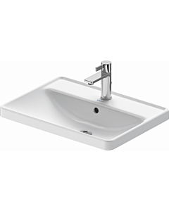 Duravit D-Neo 0357600027 60x43,5cm, installation par le haut, trou pour robinetterie et plate-forme de robinetterie, trop-plein, blanc