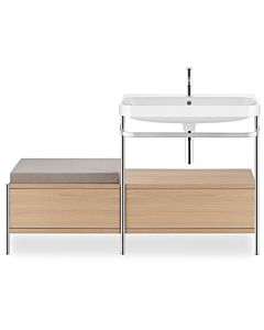 Duravit Happy D.2 Plus combinaison lavabo pour meuble HP4857E7171 140x49cm, avec console en métal, 2 trous pour robinetterie, chêne méditerranéen