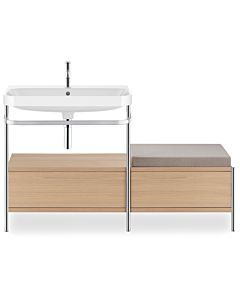 Duravit Happy D.2 Plus furniture washbasin combination HP4862O7171 140x49cm, with metal console, 2000 hole, Mediterranean oak