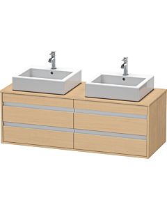 Duravit Ketho Waschtisch-Unterschrank KT6657B3030 140x55x49,6cm, für Aufsatzbecken, 4 Schubkästen, Ausschnitt beidseitig, Eiche natur