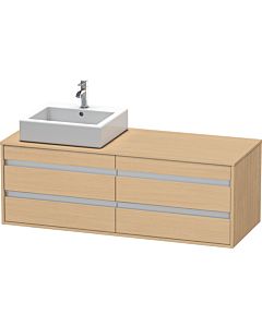 Duravit Ketho meuble sous-vasque KT6657L3030 140x55x49,6cm, pour Aufsatzbecken , 4 tiroirs, découpe à gauche, chêne naturel