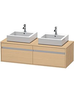 Duravit Ketho meuble sous-vasque KT6697B3030 140x55x42,6cm, pour Aufsatzbecken , découpe des deux côtés, chêne naturel
