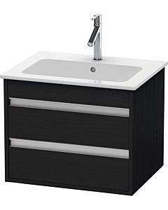 Duravit Ketho Waschtisch-Unterschrank KT642801616 60 x 47,5 cm, Eiche schwarz, 2 Schubkästen, wandhängend