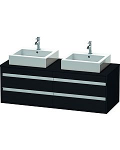 Duravit Ketho meuble sous-vasque KT6657B1616 140x55x49,6cm, pour Aufsatzbecken , 4 tiroirs, découpe des deux côtés, chêne noir