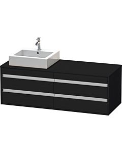 Duravit Ketho vanity unit KT6657L1616 140x55x49.6cm, for Aufsatzbecken , 4 drawers, cut-out left, black oak