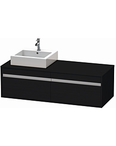 Duravit Ketho vanity unit KT6697L1616 140x55x42.6cm, for Aufsatzbecken outs, cut-out left, black oak
