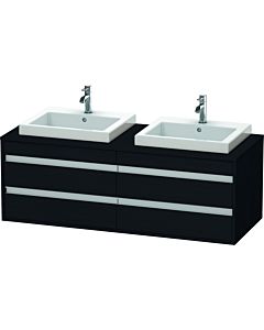 Ketho Duravit vasque KT6757B1616 140x55x49,6cm, pour vasque à encastrer, 4 tiroirs, découpe des deux côtés, chêne noir