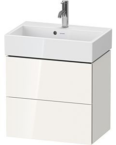 Duravit L-Cube meuble sous vasque LC621902222 58,4x39,1x54,4cm, 2 tiroirs, montage mural, blanc brillant