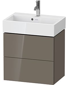 Duravit L-Cube meuble sous-lavabo LC621908989 58,4x39,1x54,4cm, 2 tiroirs, mural, gris flanelle brillant