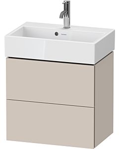 Duravit L-Cube meuble sous vasque LC621909191 58,4x39,1x54,4cm, 2 tiroirs, mural, taupe mat