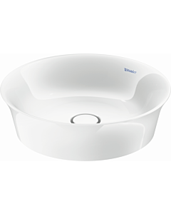Duravit White Tulip vasque à poser 23624300791 Ø 43cm, sans trou pour robinetterie, trop-plein, banque de trous pour robinetterie, blanc WonderGliss