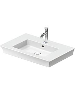 Duravit White Tulip meuble lavabo 2363750000 75 x 49 cm, avec trou pour robinetterie, blanc , avec trop-plein, banc avec trou pour robinetterie