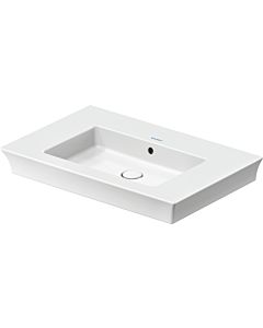 Meuble vasque Duravit White Tulip 2363750060 75 x 49 cm, sans perçage pour robinetterie, blanc, avec trop-plein et plateforme pour robinetterie