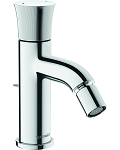 Duravit Mélangeur bidet Tulip blanc WT2400001010 avec tirette garniture de vidange , projection 111mm, chromé