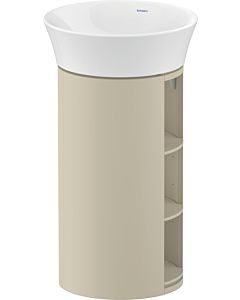 Duravit -vasque Tulip blanc WT42390H3H3 35 x 41 cm, Taupe brillant, sur pied, 2 étagères en bois