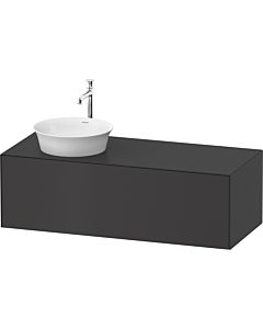 Duravit White Tulip Waschtisch-Unterschrank WT4977L5858 130 x 55 cm, Graphit Seidenmatt, wandhängend, 1 Auszug, 1 Konsolenplatte, Becken links