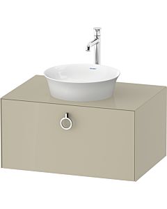 Duravit -vasque Tulip blanc WT49800H3H3 80 x 55 cm, Taupe brillant, 2000 , coulissant match2 avec poignée, plaque console 2000