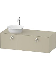 Duravit White Tulip Waschtisch-Unterschrank WT4982LH3H3 130 x 55 cm, Taupe Hochglanz, wandhängend, 1 Auszug mit Griff, Becken links