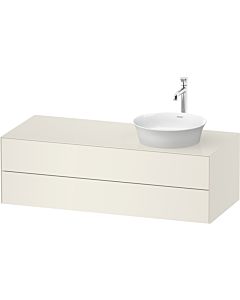Duravit White Tulip Waschtisch-Unterschrank WT4987RH4H4 130 x 55 cm, Nordic Weiß Hochglanz, wandhängend, 2 Schubkästen, 1 Konsolenplatte, Becken rechts