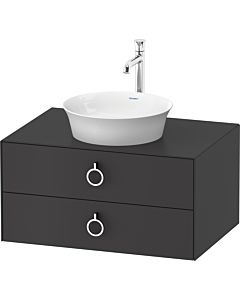 Duravit White Tulip Waschtisch-Unterschrank WT499005858 80 x 55 cm, Graphit Seidenmatt, wandhängend, 2 Schubkästen mit Griff, 1 Konsolenplatte