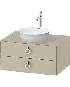 Duravit White Tulip Waschtisch-Unterschrank WT49900H3H3 80 x 55 cm, Taupe Hochglanz, wandhängend, 2 Schubkästen mit Griff, 1 Konsolenplatte