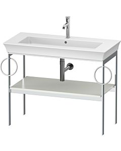 Duravit Console de meuble-lavabo tulipe blanche WT4547B3636 98,4 x 45 cm Blanc satiné à poser au sol en métal 2 porte-serviettes