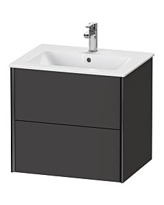 Duravit Meuble sous-vasque XViu XV41250B280 61 x 56 x 48 cm, graphite super mat, 2 tiroirs, suspendu, noir mat